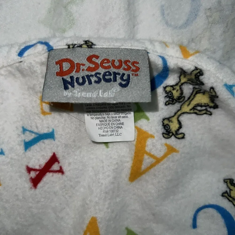 Dr. Suess 48x42 Crib Blanket 100%‎ Cotton ABC Baby Blanket Soft